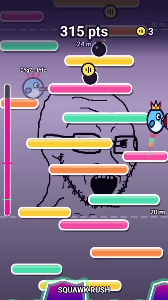 Ghost Battle with a translucent rival bird