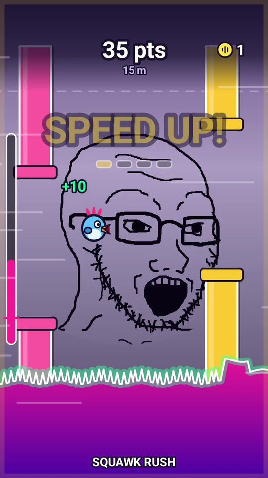 Glide mode with the SPEED UP banner